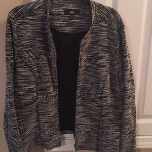 grey black white blazer